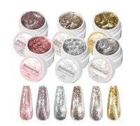 lyanny Esmalte De Uñas Gel Con Purpurina Cromada,6X Esmalte Gel Brillante Para Arte En Uñas | Accesorios Para Manicura En Vacaciones Viajes Salón O Uso Diario