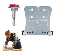 lyanny Juego de guías de taladro en plantilla para orificios de bisagra, plantilla de perforación de pasadores de estante de metal,Guía de plantilla de perforación de bisagra de 35 mm con broca -