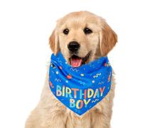 lyanny Pañuelos para Perros Macho - Gorro De Cumpleaños para Perros con Diseño De Hueso Ajustable,Bandana Ajustable Suave para Mascotas Pequeñas Paseos Carreras y Exteriores