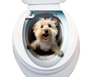 lyanny Pegatinas Impermeables para Tapa de Inodoro, Decoración para Baño, Cocina, Pared, Nevera, Papelera con Ruedas, Multicolor, Estampado Animal, PVC, Rectangular, Reutilizable, Interior, Pegatina