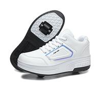 LYBANG Niños Skateboarding Zapatos Doble Rueda Calzado Deportes de Exterior Gimnástico Sneakers Moda Zapatillas Regalo de cumpleaños para niños