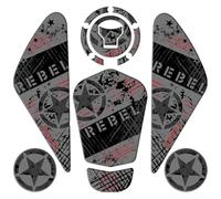 LYBH Adhesivo Lateral para Depósito De Combustible De Motocicleta para CMX300 CMX500 Reble CM CMX 125 250 300 500 1100 2018-2021. Almohadillas Protectoras para Tanque de combustibl(Rojo,X-1)