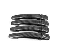 LYBH Cubierta Decorativa Para Manija De Puerta Exterior De Coche, Para Peugeot 207, 308 Y 407, Protector De Manija Exterior Delantera Trasera Piezas Manija Exterior Coche(Negro 2)