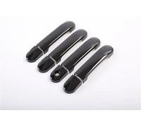 LYBH Protector De Manija De Puerta Para Nissan Para March, Para Micra K12, Para Tiida C11 (2003-2010), Embellecedor Exterior Para Manija De Puerta. Piezas Manija Exterior Coche(Negro,Botón 0)