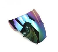 LYBH Protector De Parabrisas De Doble Burbuja para Motocicleta para Suzuki GSXR GSX-R GSX R 1000 600 750 K1 K2 2000-2003 Carenado Parabrisas Carenabris(Iridio)