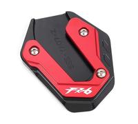 LYBH Soporte Lateral para Motocicleta Placa Almohadilla Ampliadora Pie Soporte para Yamaha FZ6 FZ6R FZ6-S2 para Fazer FZ 6 Fz6 2004-2009 Ampliador de Soporte(Rojo)