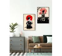 LYBOHO Póster de mujer japonesa en lienzo, arte de pared, arte de pared, decoración de pared (sin marco) (2 unidades, 40 x 60 cm)