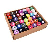 Lybunair - Juego de hilos de coser de poliéster, 1000 yardas, 42 colores, Kit de bobinas de bordado para bricolaje doméstico