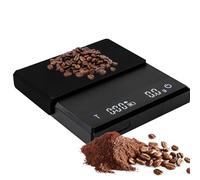 Lybunair Mini báscula de café con temporizador, báscula digital recargable tipo C para café espresso y verter sobre café, diseño portátil, ideal para uso doméstico y de viaje (negro)