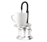Lybunair Moka de 1 taza de 50 ml, de aluminio, con boquilla, para cocina, cafetera italiana, para fiestas al aire libre, viajes