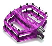 LYCAON Pedales de Bicicleta de Carretera/Montaña, MTB Pedales Bicicleta de Bearing Rodamientos, 9/16" CNC aleación de Aluminio Antideslizante CR-MO para BMX Bike (Morado)