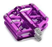LYCAON Pedali per Bicicletta, Pedale per Bici Antiscivolo in Lega di alluminio CNC, CR-MO & Cuscinetti Pedali per BMX MTB Road Strada Mountain 9/16 Pollici (Morado)