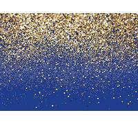 LYCGS Telón de Fondo Azul Real con Purpurina de 7 x 5 pies, telón de Fondo de cumpleaños con Lunares Dorados, telón de Fondo Bokeh, Boda, graduación, fotografía, Fondo, Feliz año Nuevo, Accesorios de