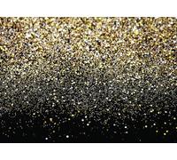 LYCGS X-222 - Telón de Fondo Negro y Dorado de 3 x 2,4 m con Puntos Dorados para cumpleaños, Boda, graduación, fotografía