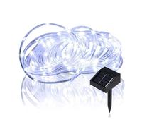 Lychee 16.5ft 50LED Waterproof Solar Power String 1.2 V, Daylight White, with Light Sensor, Outdoor Rope Lights, Ideal for Christmas, Party, Wedding (White)