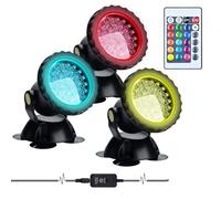 Lychee impermeable mando a agua 36 ledes Juego de 4 cambio de farbtau chunter Agua Iluminación para Jardín Estanque Acuario Hofmeister Pool Fountain Fish Tank (3PCS)