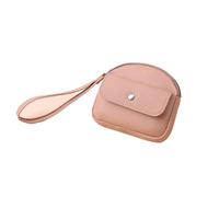 Lychee Pattern Women's Mini Wallet - PU Leather Purse with Key Ring, Rosa, Talla única