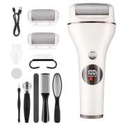 Lychico - Lima eléctrica para pies, recargable, impermeable, con 3 rodillos, pantalla de batería de 2 velocidades, herramientas profesionales para pedicura para piel muerta seca y agrietada