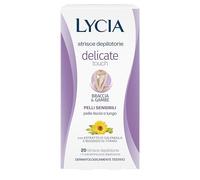 Lycia - Tiras depilatorias para piernas y brazos, tacto delicado, con dióxido de titanio y extracto de caléndula, sin perfume, colorantes ni conservantes, 20 tiras