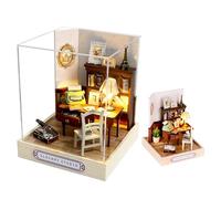Lycidae Kit de casa en miniatura, mini casas de muñecas, kit de madera 3D con LED y cubierta antipolvo, manualidades hechas a mano para niños, adolescentes, adultos, amigos, decoración del hogar de
