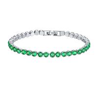 Lyciel Pulseras de zircón de tenis de 4 mm para mujeres - tamaño 6.7/7.5 "S925 pulsera de piedra de nacimiento de tenis chapada en plata, regalos de San Valentín para mujeres (XY0175C-17Green)