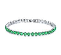 Lyciel Pulseras de zircón de tenis de 4 mm para mujeres - tamaño 6.7/7.5 "S925 pulsera de piedra de nacimiento de tenis chapada en plata, regalos de San Valentín para mujeres (XY0175C-19Green)