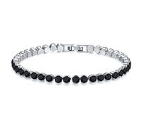 Lyciel Pulseras de zircón de tenis de 4 mm para mujeres - tamaño 6.7/7.5 "S925 pulsera de piedra de nacimiento de tenis chapada en plata, regalos de San Valentín para mujeres (XY0175G-17Black)