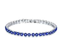 Lyciel Pulseras de zircón de tenis de 4 mm para mujeres - tamaño 6.7/7.5 "S925 pulsera de piedra de nacimiento de tenis chapada en plata, regalos de San Valentín para mujeres (XY0175D-17Blue)