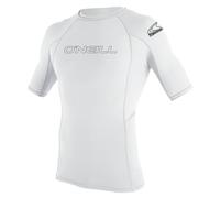 ONEILL WETSUITS Basic Skins S/S Crew Rash Guard Shirt, Hombre, Blanco, M