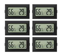 LYCXAMES Mini higrómetro digital, termómetro 2 en 1, higrómetro, 6 unidades, mini higrómetro, termómetro digital, medidor de humedad para invernadero, sótano