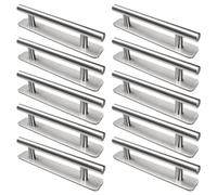 LYCXAMES Tiradores Armarios 10 Piezas, Tiradores Cajones de Acero Inoxidable, Tiradore Cocina 128mm, Manija Autoadhesiva para Muebles Puerta y Ventana Baños, Plateados