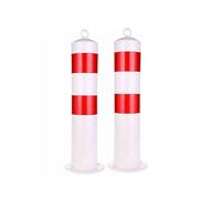 LYDBMYT Bolardo de seguridad, 21.6 pulgadas de altura, con pernos de anclaje, barrera de estacionamiento con cinta reflectante, para control de tráfico/barrera de entrada (2 unidades, blanco)