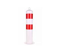 LYDBMYT Bolardo de seguridad, 21.6 pulgadas de altura, con pernos de anclaje, barrera de estacionamiento con cinta reflectante, para control de tráfico/barrera de entrada (1 unidad, blanco)