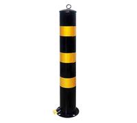 LYDBMYT Bolardo de seguridad extraíble con funda incrustada, poste de acero de seguridad amarillo con pernos de anclaje y candado, bolardo de estacionamiento para almacén (1 unidad, amarillo, 800 mm)
