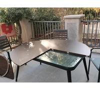 LYDBMYT Mesa de Patio Redonda Extensible para Exteriores, Plegable en un Cuarto, Grande, de 120 a 200 cm, marrón, Mesa Auxiliar de café Tipo bistró, portátil y cómoda (120 cm/47 Pulgadas)