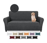 Lydevo Funda de Sofá Elastica 3 Plazas Nuevo Jacquard Cubierta para Sofá con 2 Fundas de Almohada Antideslizante Protector para Sofa con Reposabrazos para Mascotas,Jacquard Táctil#Gris Oscuro