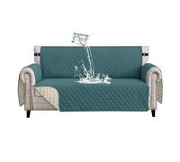 Lydevo Funda de Sofá Impermeable 4 Plazas Protector de Sofá Antideslizante con Correas Elásticas Fundas de Sofa Universal con Brazos Fundas de Sofapara Mascotas Perros Gatos,Verde