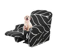 Lydevo Funda para silla reclinable Funda expandible para silla reclinable Protección para silla reclinable Juego de 4con bolsillos laterales Funda antideslizante lavable para silla reclinable,Línea Negra