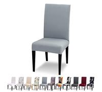 Lydevo Funda para Sillas Comedor Pack 4 Fundas para Sillas Ajustables Elásticas Desmontables Lavables Fundas Sillas con Respaldo Alto Protectora Cubiertas para Sillas para Comedor,Gris Claro