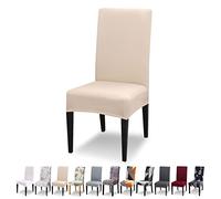Lydevo Funda para Sillas Comedor Pack 6 Fundas para Sillas Ajustables Elásticas Desmontables Lavables Fundas Sillas con Respaldo Alto Protectora Cubiertas para Sillas para Comedor,Beige