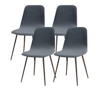 Lydevo Fundas para Sillas de Comedor 4 Piezas Funda de Silla Nordica Cocina Elásticas Cubiertas Fundas para Silla Oficina Sin Brazo Ajustables Lavables Protectoras de Sillas Escandinavas,#Gris Azul