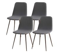 Lydevo Fundas para Sillas de Comedor 4 Piezas Funda de Silla Nordica Cocina Elásticas Cubiertas Fundas para Silla Oficina Sin Brazo Ajustables Lavables Protectoras de Sillas Escandinavas,#Plata