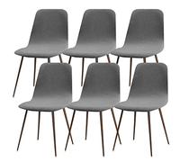 Lydevo Fundas para Sillas de Comedor 6 Piezas Funda de Silla Nordica Cocina Elásticas Cubiertas Fundas para Silla Oficina Sin Brazo Ajustables Lavables Protectoras de Sillas Escandinavas,Diagonal#Gris