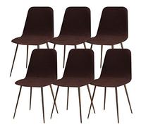 Lydevo Fundas para Sillas de Comedor 6 Piezas Funda de Silla Nordica Cocina Elásticas Cubiertas Fundas para Silla Oficina Sin Brazo Ajustables Lavables Protectoras de Sillas Escandinavas,Diagonal#Café