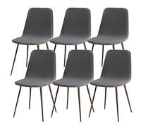 Lydevo Fundas para Sillas de Comedor 6 Piezas Funda de Silla Nordica Cocina Elásticas Cubiertas Fundas para Silla Oficina Sin Brazo Ajustables Lavables Protectoras de Sillas Escandinavas,#Plata