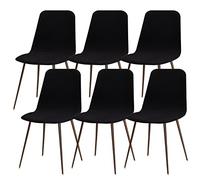 Lydevo Fundas para Sillas de Comedor 6 Piezas Funda de Silla Nordica Cocina Elásticas Cubiertas Fundas para Silla Oficina Sin Brazo Ajustables Lavables Protectoras de Sillas Escandinavas,#Negra