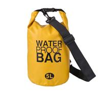 Lydnkim Bolsa impermeable 2L/5L/10L/20L - Dry Bag de PVC con cierre enrollado y correa ajustable para kayak, barco, natación, camping, pesca, senderismo y deportes acuáticos, amarillo, 5L - Sangle