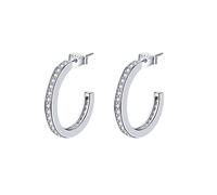 Lydreewam Pendientes Medio Aro Plata de Ley 925 para Mujer, AAA Circonita Pendientes Aro Diámetro 19mm, Caja de Regalo Empaquetada