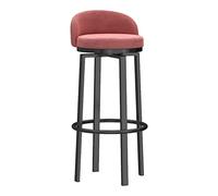LYDSB Taburete de Bar Giratorio de Terciopelo, Altura de mostrador, 1 Pieza, tapizado, con Respaldo, para Isla de Cocina, Patas de Metal y reposapiés, para Pub, hogar, Bar, Comedor, Col