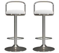LYDSB Taburetes de Bar Modernos, Ajustables y giratorios, Ideales para salón de Belleza, Cocina, Isla de Comedor, Altura 65-80 cm, con reposapiés y Base Redonda, Juego de 2, Color Azul c